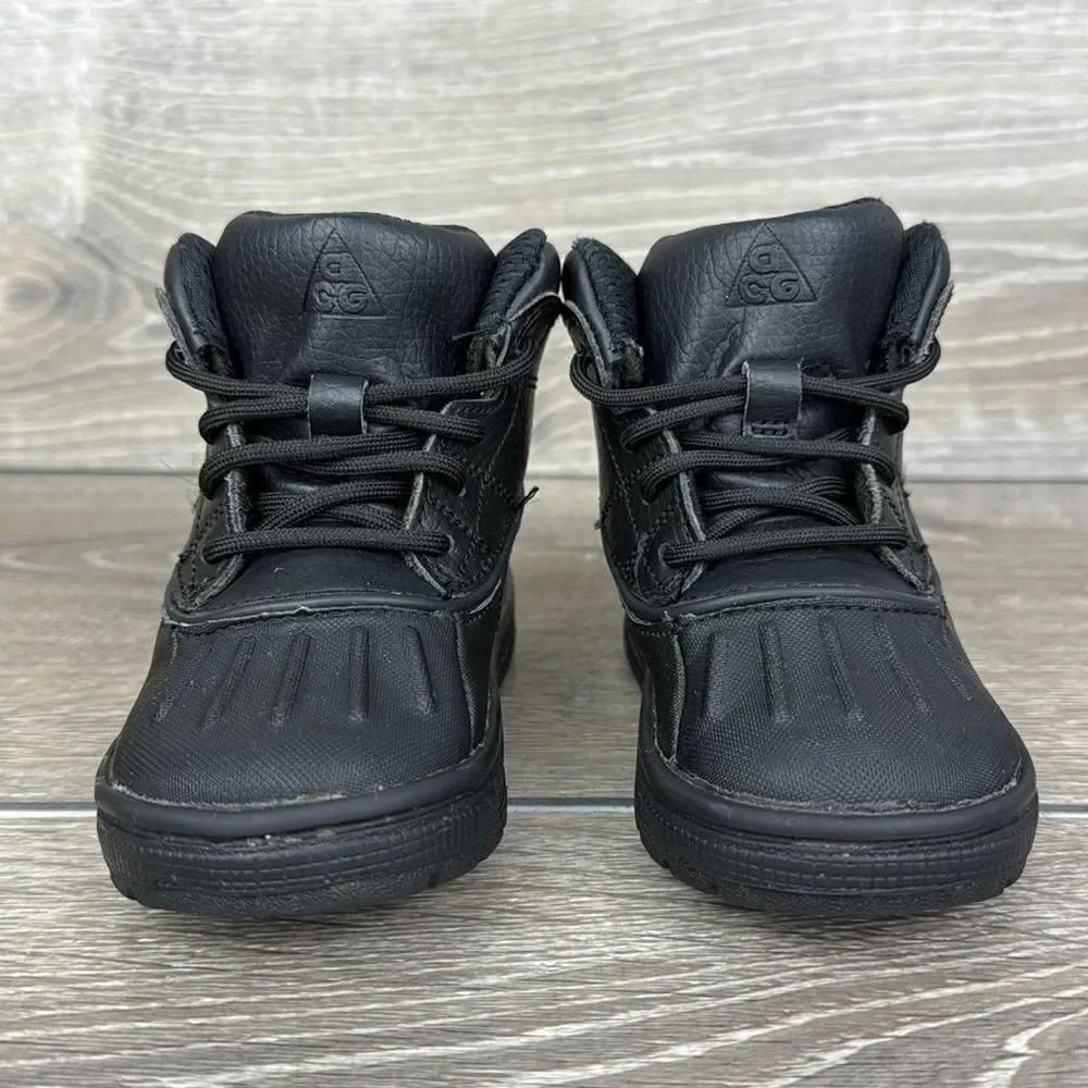 Nike Woodside 2 High Top ACG Triple Black Toddler Boys Sz 7 Rain Snow Boots